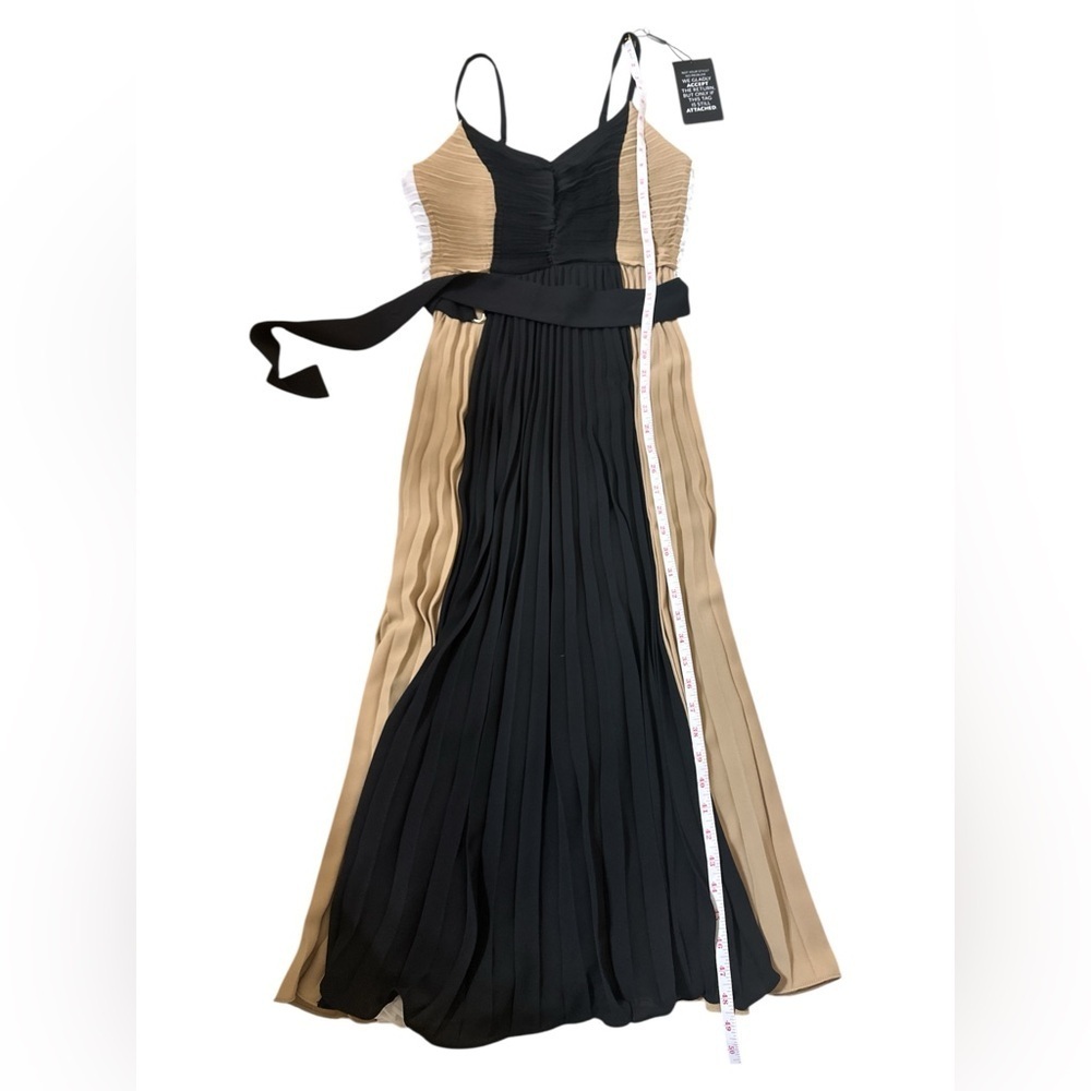 White House Black Market Colorblock Pleated Midi Dress Size 2 NWT - Picture 11 of 13
